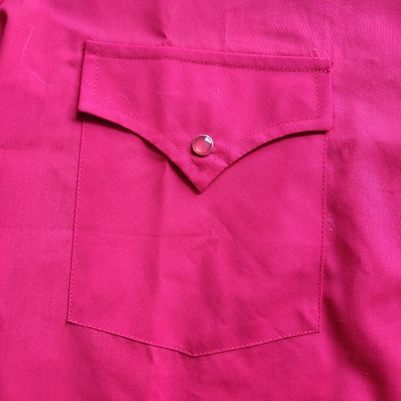 Ely cattlemen western cowboy short sleeve red men's medium shirt button up - Picture 5 of 10